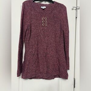 Charter Club Red and Black Knit Sweater